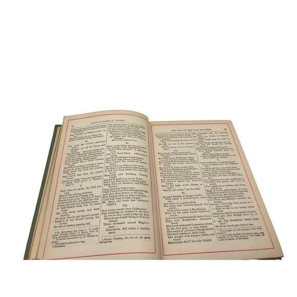 The Poetical Works of Sir Walter Scott Book Antique 1900s Beautiful Green Poetry - Picture 5 of 7